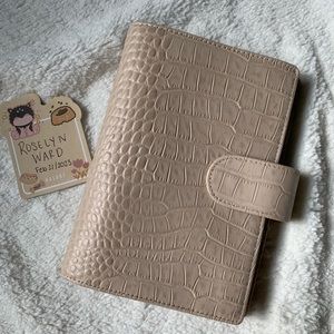 Personal Rings Beige Croc Planner